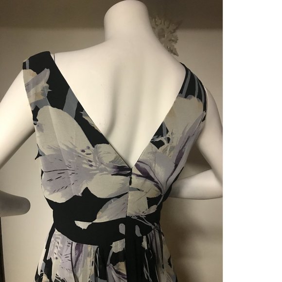 Le Chateau Lilac Purple Lavender Floral Swing ruffle pleated cocktail dress NWT - Picture 10 of 12